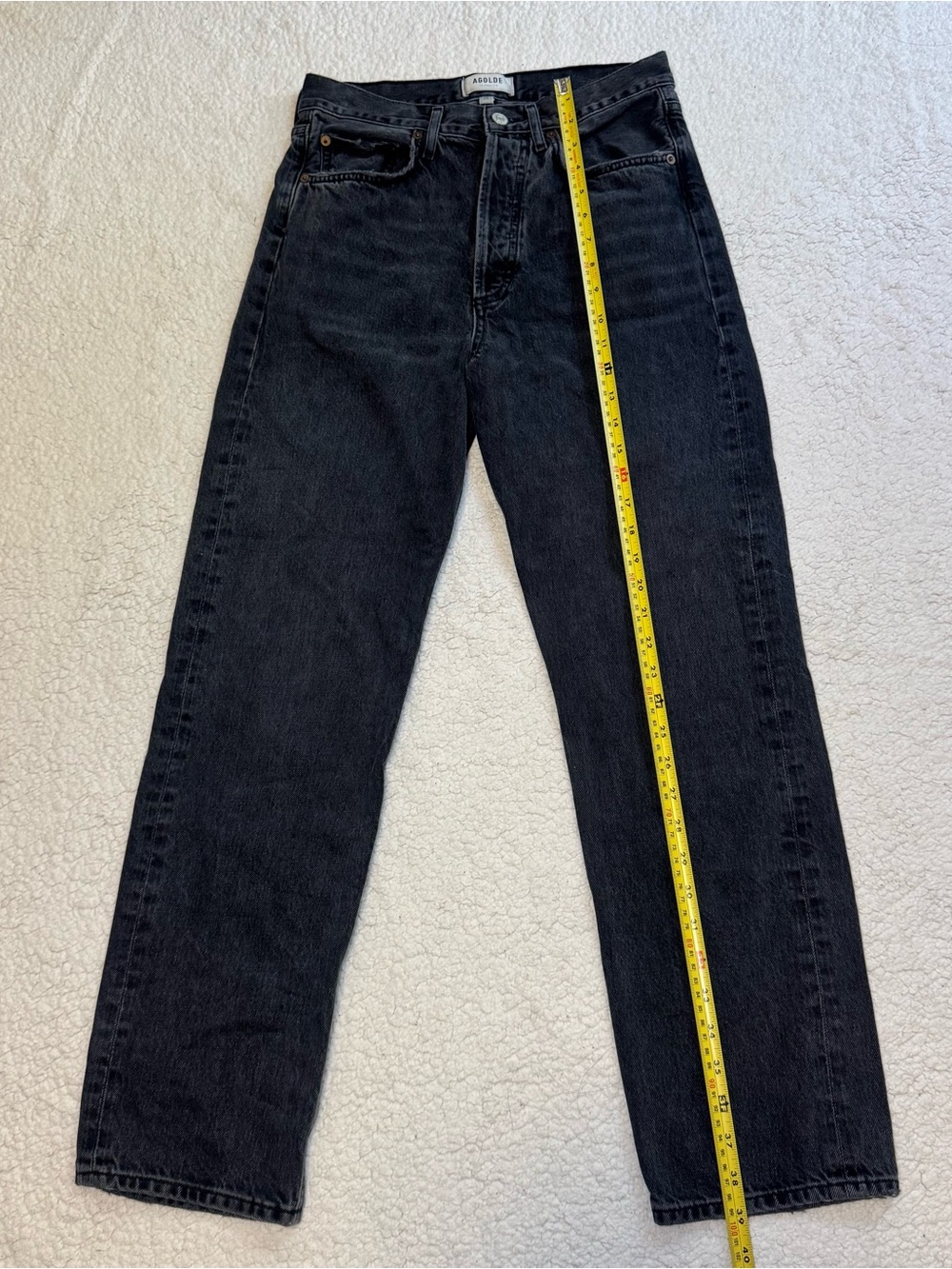 Agolde 90s Mid Rise Loose Fit Jeans Size 25 Wash Photogram Faded Black - Picture 5 of 10